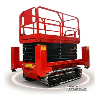 kwaliteit Rups schaarlift voor modderig terrein 6m-12m Mobiele hydraulische lift fabriek