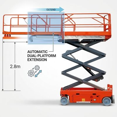 Quality Dual Platform Self Propelled Scissor Lift 2.8m Reach Automatic Extension factory