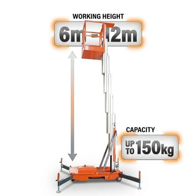 Quality Emergency Descent Valve Aluminum Lift Single Column With Door Lock 6m To 12m factory