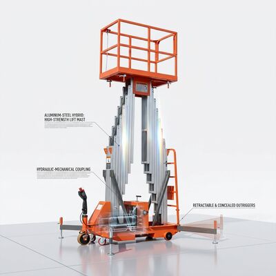 Quality Power Assisted Aluminum Lift with Invisible Outriggers 6m to 16m factory