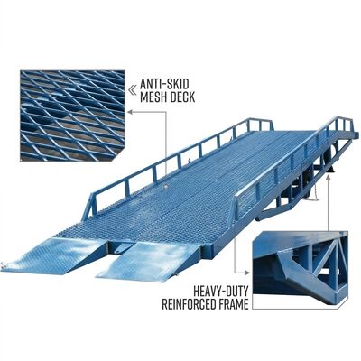 Quality Reinforced Steel Yard Ramp Anti Skid Longer Slope Loading Dock Ramps factory