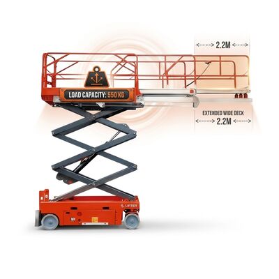 Quality Wide Deck Self Propelled Scissor Lift 550kgs Double Expansion OEM factory