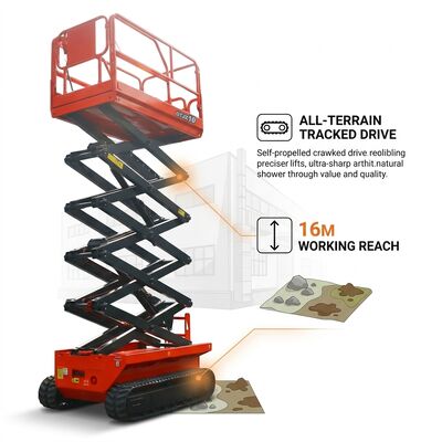 Quality TUV Exterior Scissor Lift 16 Meter All Terrain Self Propelled Crawler Lift factory
