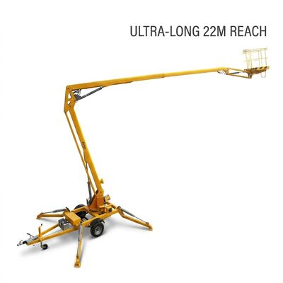 Quality Outside Trailer Mounted Boom Lift 22M Towable Cherry Picker 200 Kilogram factory