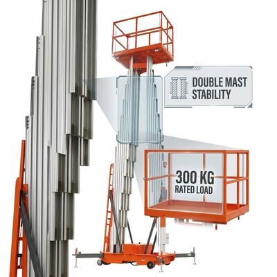 Kalite Özelleştirilebilir Üçlü Mast Boom Asansörü 18 Metre Elektrikli Dikey Mast Asansörü Fabrika