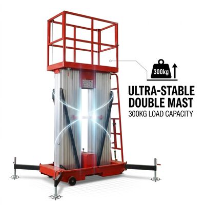 Qualität Kompakter Doppelmast-Lift 12M Elektrischer Mast-Lift für Innenwartung Fabrik