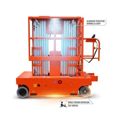 calidad Elevador eléctrico autopropulsado de aluminio con carga de 150 kilogramos para interiores fábrica
