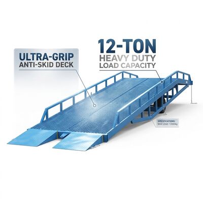 Quality Heavy Duty Mobile Yard Ramp 12 Ton Portable Dock Ramp For Container Work factory