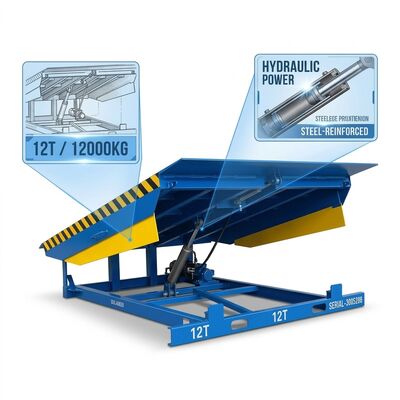 Quality 6 Ton To 12 Ton Truck Dock Leveler Loading Dock Hydraulic Ramp factory