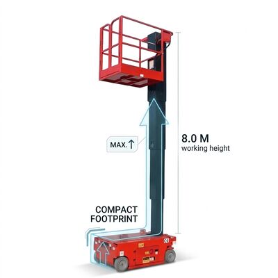 Quality 200kgs Telescopic Lift Platform 6 Meter To 12 Meter Vertical Man Lift factory
