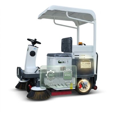 kwaliteit Four Wheel Electric Road Sweeper 2300mm Width 400L Tank Electric Path Sweeper fabriek
