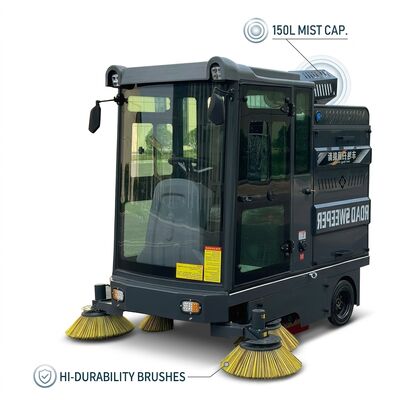 chất lượng Máy quét đường ngồi lái 2000mm 48V 100Ah Máy quét nhà kho ngồi lái nhà máy sản xuất