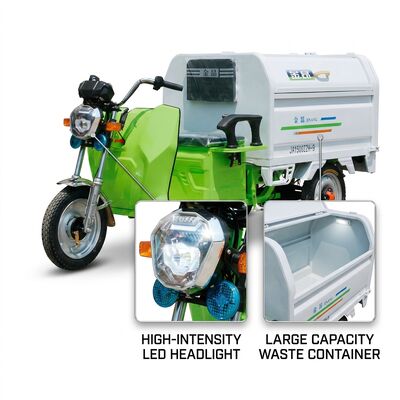 Quality Compact Electric Sanitation Tricycle 175kg Load Garbage Tricycle For Narrow Street factory