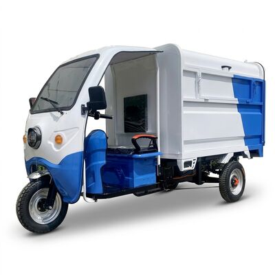 Quality Three Wheel 800W To 3500W Sanitation Cart Semi Enclosed Electric Garbage Tricycle factory
