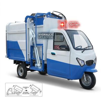 Quality 1800kg Garbage Collection Tricycle 48V 32Ah To 60V 190Ah Sanitation Tricycle factory