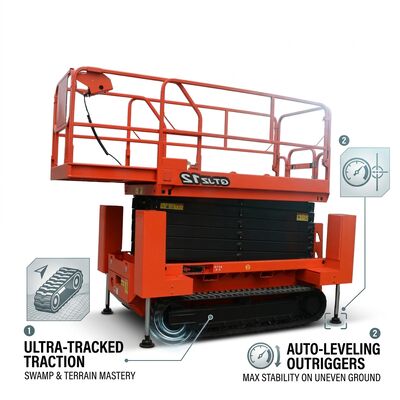 Quality OEM Loose Ground Crawler Scissor Lift 16 Meter Tracked Aerial Platform factory